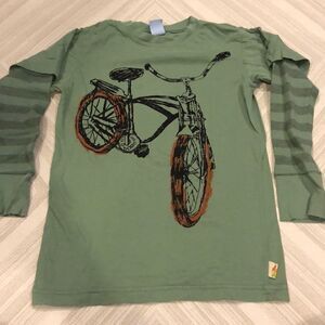 Charlie Rocket Green Long Sleeve w. Bicycle Shirt